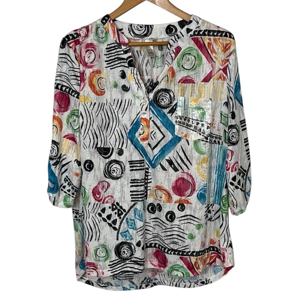 B1- extra large patterned long sleeve size XL THOMAS & OLIVIA